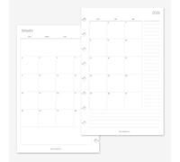 MAY PAPER CO. Staples, TUL Junior 2026 - Demi-lettre mensuelle avec notes - Recharge d'agenda mois sur deux pages pour carnet à 8 disques Levenger Circa Junior, Arc by Staples, TUL Junior 14,9 x 21,6