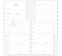 MAY PAPER CO. Staples, TUL Junior Agenda hebdomadaire 2026 demi-lettre sur 2 pages Recharge pour carnet à 8 disques Levenger Circa Junior, Arc by Staples, TUL Junior 5,5 x 8,5 cm (horizontal avec