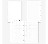 MAY PAPER CO. Staples, TUL Junior Recharge d'agenda mensuel 2026 demi-lettre sur deux pages pour carnet de notes à 8 disques Levenger Circa Junior, Arc by Staples, TUL Junior 14 x 21 cm (mois