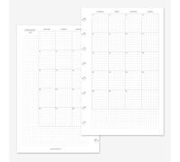 MAY PAPER CO. Staples, TUL Junior Recharge pour agenda mensuel 2026 demi-lettre sur 2 pages pour carnet à 8 disques Levenger Circa Junior, Arc by Staples, TUL Junior 14 x 21 cm (mois continus, début