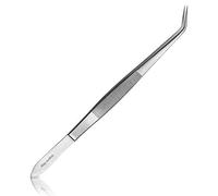May - Pince de cuisine - Pointe fine et courbée - 20 cm de long - Pince de cuisine - Pince à barbecue - Pince à barbecue - Pince à épiler en acier inoxydable
