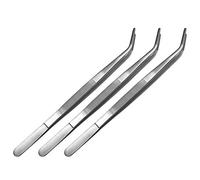 May - Set - 3 x Pince Technique Courbée - 35 cm - Maquette Brucelles - Pince à épiler électrique - Pince industrielle - Acier inoxydable