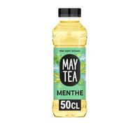 MAY TEA Boisson Thé Glacé Menthe à l'Infusion de Thé Vert - Format 50 outeille Individuelle - Sans Édulcorants - Faible en Calories - Lot de 4