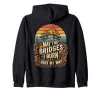 May The Bridges I Burn Light My Way Retro Coucher de Soleil Sweat à Capuche