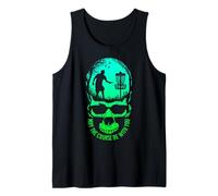 May The Course Be with You Disque Golf Player Skull Sunset Débardeur