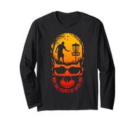 May The Course Be with You Disque Golf Player Skull Sunset Manche Longue