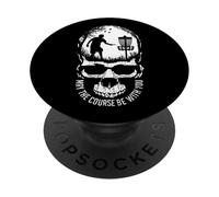 May The Course Be with You Disque Golf Player Skull Sunset PopSockets PopGrip Adhésif