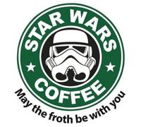 May The Froth Be With You - Star Wars Coffee - Square Wooden Coaster by Top Banana Gifts