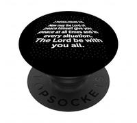 May The Lord Be with You Écriture Bible Verse Jésus Lover PopSockets PopGrip Adhésif