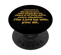 May The Lord Be with You Écriture Bible Verse Jésus Lover PopSockets PopGrip Adhésif