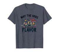 May The Odds Be Ever in My Flavor Jeu de Mots Alimentaires en dés T-Shirt, Homme, Bleu Chiné, S
