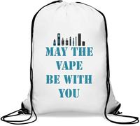 May The Vape be with You Sac de sport décontracté avec cordon de serrage Blanc, blanc, Taille unique
