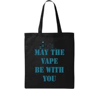 May The Vape be with You Sac fourre-tout en coton écologique naturel Noir, Noir , Taille unique