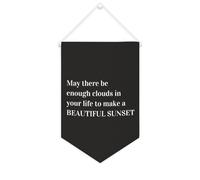 May There Be Enough Clouds in Your Life to Make A Beautiful Sunset Canvas Banner 25,4 x 38,1 cm Drapeau mural décoratif en toile pour chambre à coucher, chambre d'enfant, décoration d'intérieur