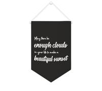 May There Be Enough Clouds in Your Life to Make A Beautiful Sunset Canvas Banner 25,4 x 38,1 cm Drapeau mural décoratif en toile pour chambre à coucher, chambre d'enfant, décoration d'intérieur