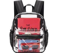 MAY TREE Sac à dos transparent pour événements de stade, 30,5 x 27,9 x 11,4 cm, petit sac à dos transparent pour concert, festival, sports en plein air, noir, Sacs à dos transparents