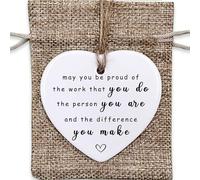 « May You Be Proud of The Work You Do The Person You are and The Difference You Make » - Cadeau de remerciement, cadeau d'employé, souvenir avec citation positive, cœur en céramique, décoration en