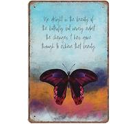 Maya Angelou Citation We Delight In The Beauty Of The Butterfly But Rarely Admit The Changes Art Print Rétro Plaque en Métal Poster Plaque Bar Pub Club Café Décoration Maison Plaque Art Mural 20,3 x