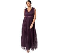 Maya Deluxe Maya Berry Embellished Halter Neck Maxi Dress Robe de Demoiselle d'honneur, baie, 42