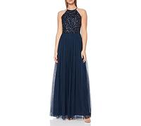Maya Deluxe Maya Berry Embellished Halter Neck Maxi Dress Robe de Demoiselle d'honneur, bleu marine, 42