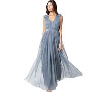 Maya Deluxe Maya Berry Embellished Halter Neck Maxi Dress Robe de Demoiselle d'honneur, Bleu poudré, 42