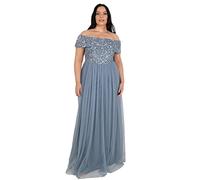 Maya Deluxe Maya Berry Embellished Halter Neck Maxi Dress Robe de Demoiselle d'honneur, Bleu poudré, 48