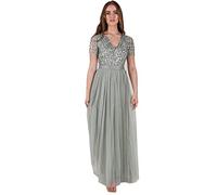 Maya Deluxe Maya Berry Embellished Halter Neck Maxi Dress Robe de Demoiselle d'honneur, Green Lily, 56