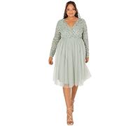 Maya Deluxe Maya Berry Embellished Halter Neck Maxi Dress Robe de Demoiselle d'honneur, Lys vert., 42