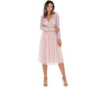 Maya Deluxe Maya Berry Embellished Halter Neck Maxi Dress Robe de Demoiselle d'honneur, Rose givré., 36