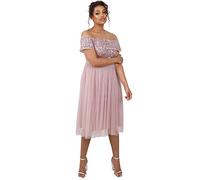 Maya Deluxe Maya Berry Embellished Halter Neck Maxi Dress Robe de Demoiselle d'honneur, Rose givré., 42