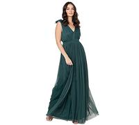 Maya Deluxe Maya Berry Embellished Halter Neck Maxi Dress Robe de Demoiselle d'honneur, vert émeraude, 36