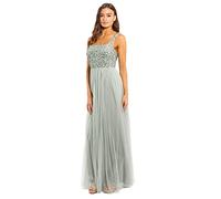 Maya Deluxe Maya Deluxe Ladies Womens Maxi Dress Wide Straps Sleevless Square Neckline Embellished for Wedding Guest Prom, Robe de Demoiselle d'honneur Femme, Green Lily, 18