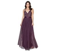 Maya Deluxe Maya Deluxe Robe de Soirée Femme Maxi, Robe de Soirée Longue sans Manches, Robe Demoiselle d'honneur Col V, Cérémonie Robe de Bal Femme (Lot de 1)