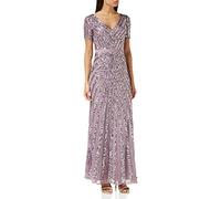 Maya Deluxe Pailletten Maxi Abendkleid Elegant für Hochzeit V-Ausschnitt A-linien-schnitt Brautjungfernkleid Robe de Demoiselle d'honneur, Moody Lilac, 40 aux Femmes
