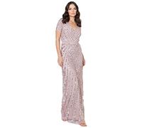 Maya Deluxe Robe de Soirée Femme Maxi, à Paillettes, Taille Haute Empire, Col V, pour Bal de Promo, Mariage, Mariée