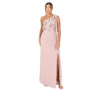 Maya Deluxe Women's Maxi Dress Ladies One Shoulder Sleeveless Floral Embellished Side Split A-Line Bridesmaid Wedding Guest Prom, Rose Glacé 48