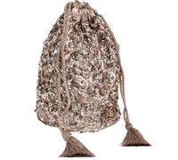 Maya Deluxe Womens Sequin Handbag Ladies Sequin Bag for Bridesmaids Sparkling Drawstring Coin Purse Pouch for Evening Prom Party, Embrayage aux femmes, Taupe Blush,