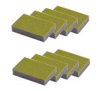 MAYA Éponge professionnelle EVO XL pour toutes les surfaces. Nettoie sans rayer ne laisse pas de résidus de fibres. Lavable en machine. Dimensions 9 x 13,5 x 2,6 cm. Lot de 8 éponges à récurer (jaune)