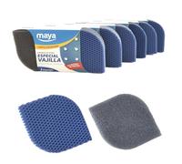 MAYA Evo Lot de 12 éponges à récurer pour Vaisselle. Nettoie sans Rayures. Ne Laisse Pas de résidus de Nourriture. Lavable au Lave-Vaisselle et en Machine. Dimensions : 12 x 8,5 x 2,5 cm. Lot de 12