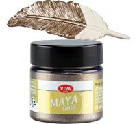 Maya Gold (Cappuccino,45ml) Couleur Métallique-Peinture Brillante Pour Activité Créative-Peinture Acrylique Pour Bois,Carton,Béton,Papier,Toile Sur Chassis Ect