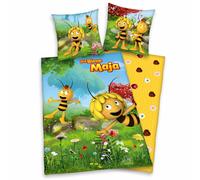 Maya L'Abeille Linge de Lit Réversible 80 X 80 CM + 135 X 200 CM 100% Coton