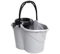 MAYA Seau Ovale avec égouttoir de 15 l. avec poignée Ergonomique. Égouttoir Gris. Fabriqué en PPL. Grande variété de Couleurs (Gris)