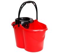 MAYA Seau Ovale avec égouttoir de 15 l. avec poignée Ergonomique. Égouttoir Gris. Fabriqué en PPL. Grande variété de Couleurs (Rouge)