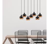 Maya - Suspension Filaire Noire Et Cuivrée 7 Lampes Noir