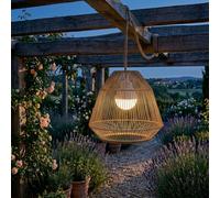 Lumisky Suspension MAYA NOMAD en poly rotin style bohème avec ampoule LED blanc/RGB nomade