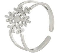 MAYABI Bagues réglables en Argent Sterling for Femmes, Bague Flocon de Neige en Argent Sterling 925, Bague réglable for Hommes et Femmes