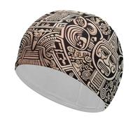 Mayan Calendar End of The World Bonnet de bain léger et extensible pour piscine, plage, natation sur les genoux, protection des cheveux et oreilles