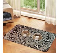 Mayan Calendar End of The World Tapis de nourriture pour chien - 40,6 x 61 cm - Antidérapant et super absorbant - Passe au lave-vaisselle - Pour nourriture et eau - Joli tapis d'alimentation à séchage