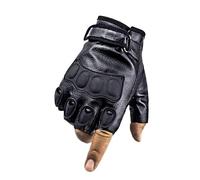 MAYANGYANG Gants Moto Gants de Moto Sports Plein air Demi-Doigt Hommes Course Armure Protection Gants en Cuir PU Golves