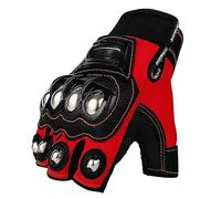 MAYANGYANG Gants Moto Gants de Moto Unisexes for Hommes et Femmes, équipement Protection Respirant l'été, Demi-Doigts, Motard(Red Half,XL)